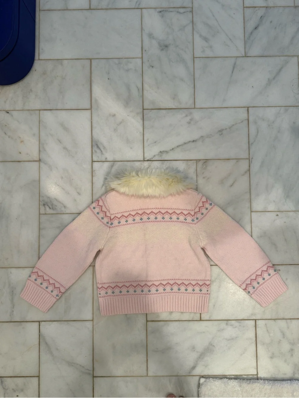 NWT Gymboree sweater, faux fur collared neckline, button up